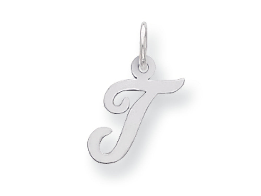 FJC Finejewelers Sterling Silver Small Script Initial T Charm