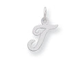 FJC Finejewelers Sterling Silver Small Script Initial T Charm