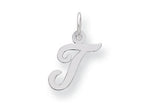 FJC Finejewelers Sterling Silver Small Script Initial T Charm