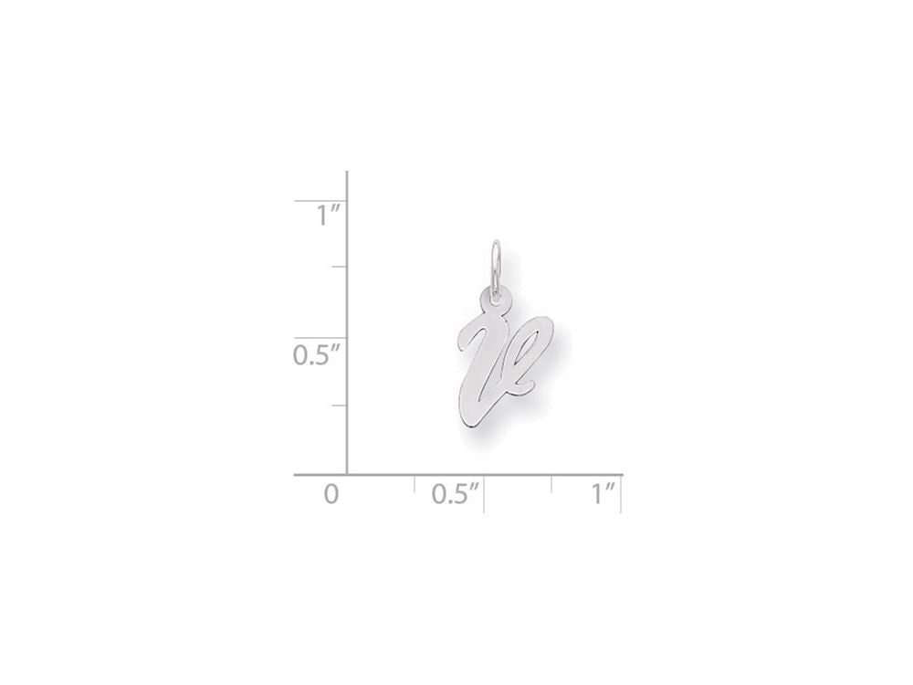 FJC Finejewelers Sterling Silver Small Script Initial V Charm