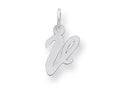 FJC Finejewelers Sterling Silver Small Script Initial V Charm