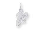 FJC Finejewelers Sterling Silver Small Script Initial V Charm