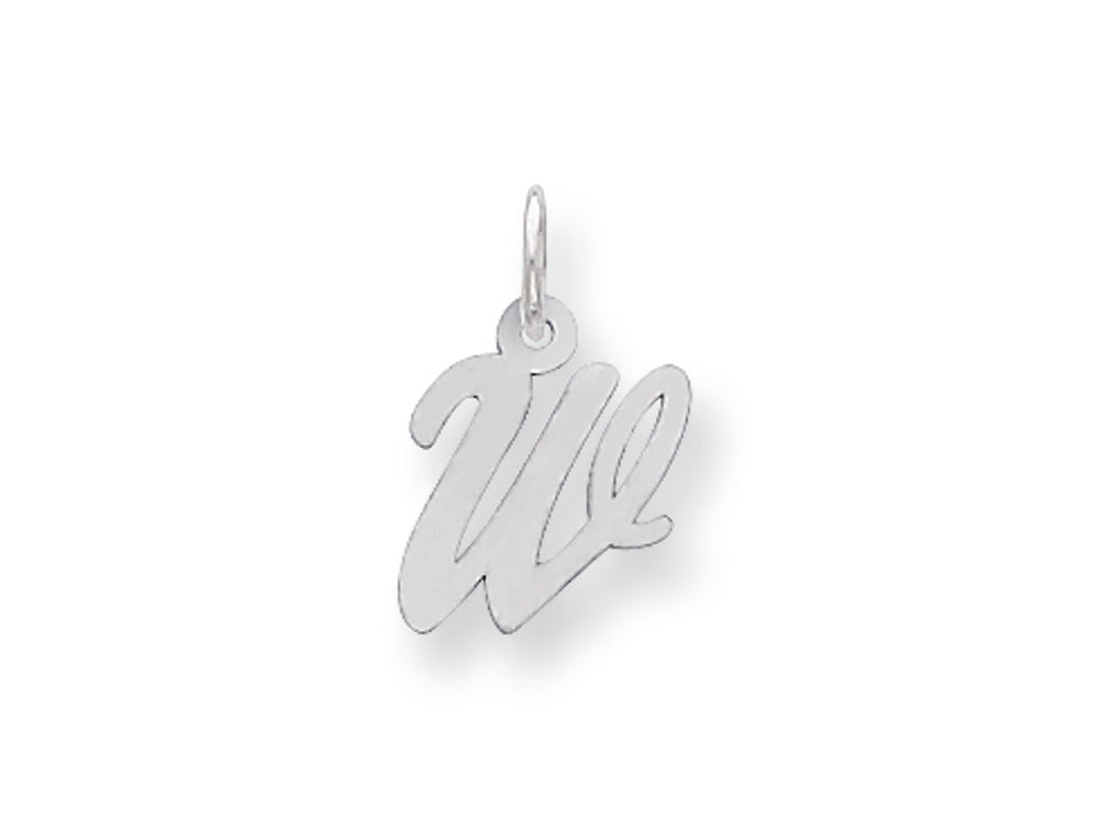 FJC Finejewelers Sterling Silver Small Script Initial W Charm