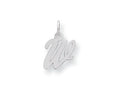 FJC Finejewelers Sterling Silver Small Script Initial W Charm