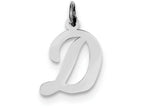 FJC Finejewelers Sterling Silver Medium Script Initial D Charm