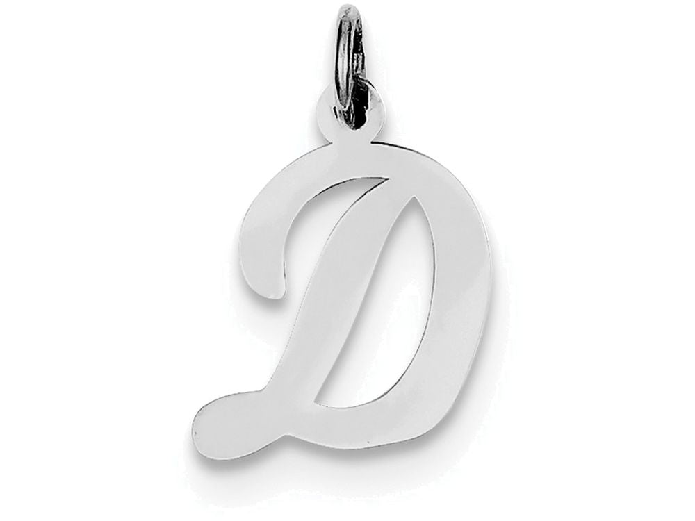 FJC Finejewelers Sterling Silver Medium Script Initial D Charm