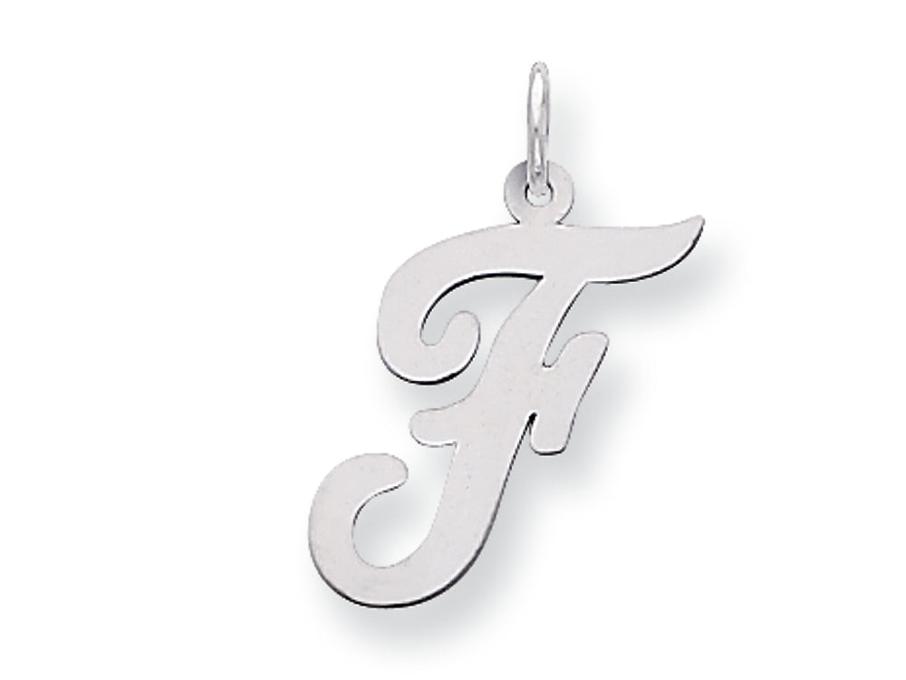 FJC Finejewelers Sterling Silver Medium Script Initial F Charm