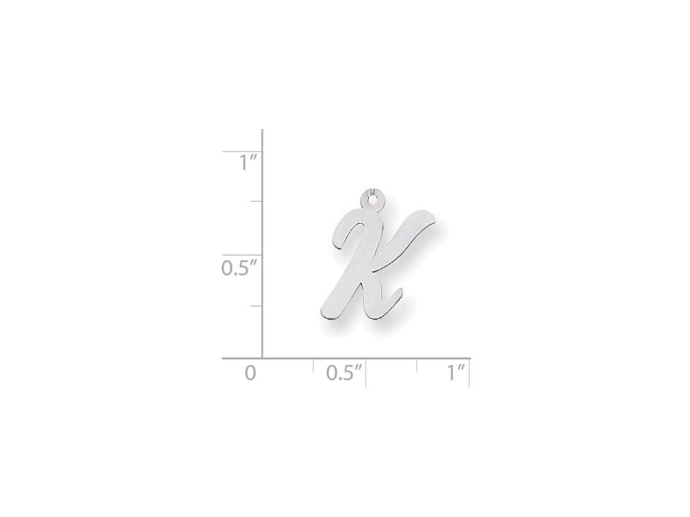 FJC Finejewelers Sterling Silver Medium Script Initial K Charm
