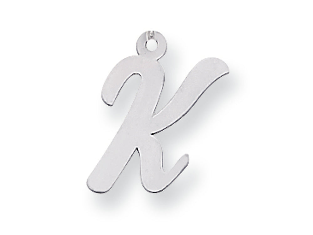 FJC Finejewelers Sterling Silver Medium Script Initial K Charm