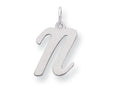 FJC Finejewelers Sterling Silver Medium Script Initial N Charm