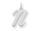 FJC Finejewelers Sterling Silver Medium Script Initial N Charm