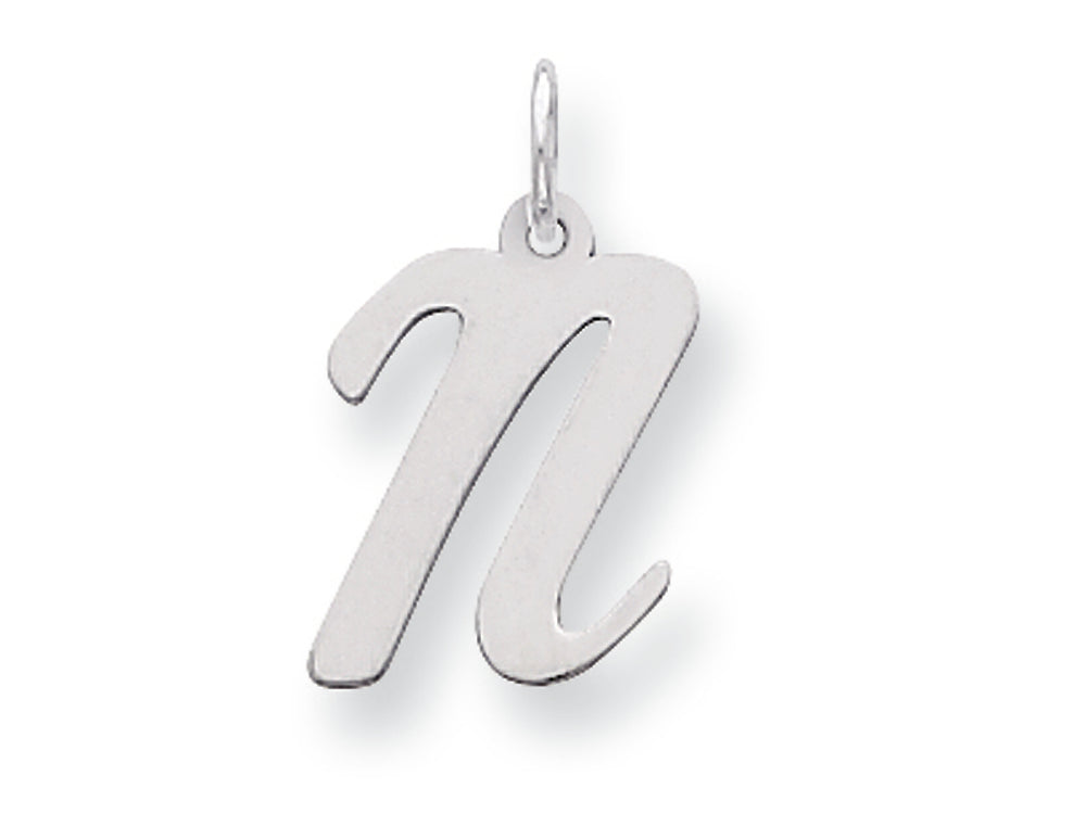 FJC Finejewelers Sterling Silver Medium Script Initial N Charm
