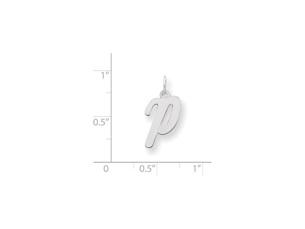 FJC Finejewelers Sterling Silver Medium Script Initial P Charm