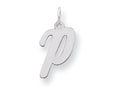 FJC Finejewelers Sterling Silver Medium Script Initial P Charm
