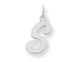 FJC Finejewelers Sterling Silver Medium Script Initial S Charm