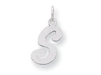 FJC Finejewelers Sterling Silver Medium Script Initial S Charm