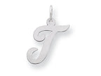 FJC Finejewelers Sterling Silver Medium Script Initial T Charm