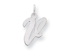 FJC Finejewelers Sterling Silver Medium Script Initial V Charm