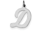FJC Finejewelers Sterling Silver Large Script Initial D Charm