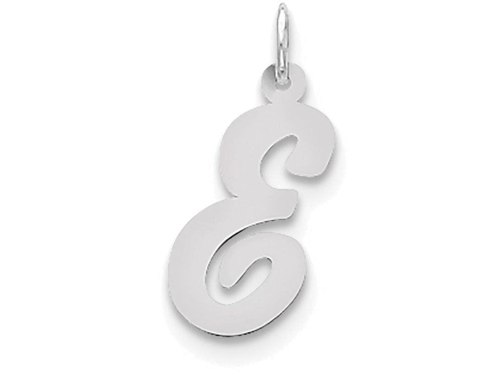 FJC Finejewelers Sterling Silver Large Script Initial E Charm