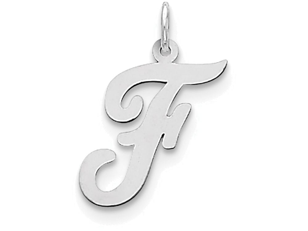 FJC Finejewelers Sterling Silver Large Script Initial F Charm