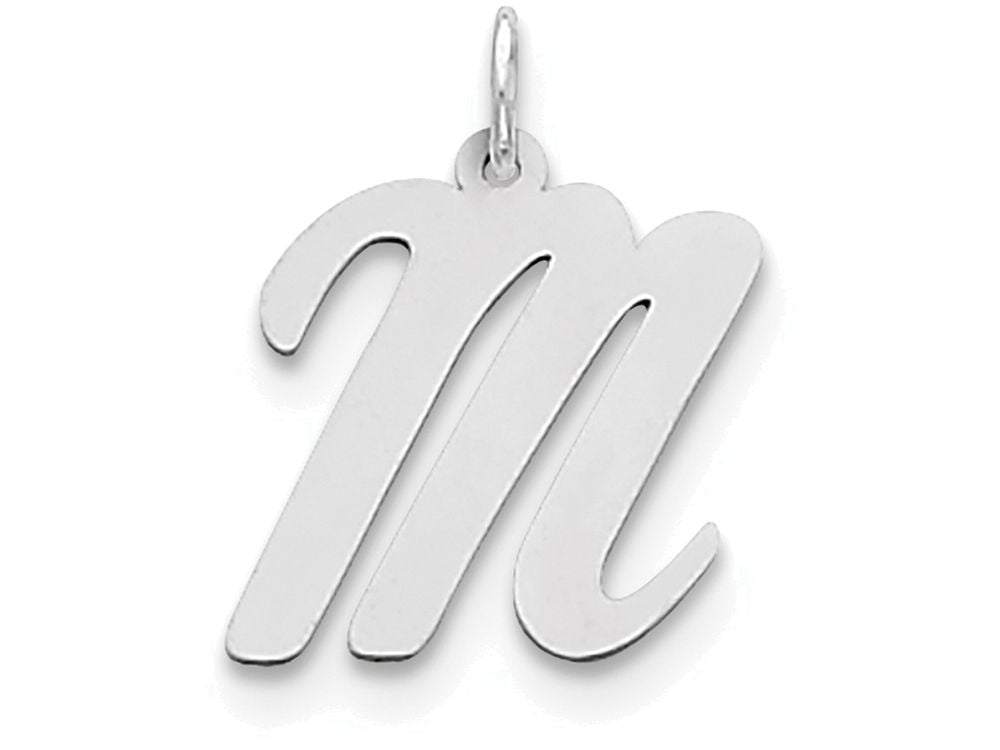 FJC Finejewelers Sterling Silver Large Script Initial M Charm