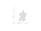 FJC Finejewelers Sterling Silver Large Script Initial N Charm