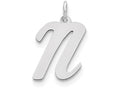FJC Finejewelers Sterling Silver Large Script Initial N Charm