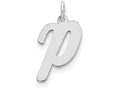 FJC Finejewelers Sterling Silver Large Script Initial P Charm