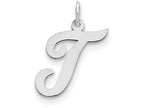 FJC Finejewelers Sterling Silver Large Script Initial T Charm