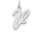 FJC Finejewelers Sterling Silver Large Script Initial V Charm