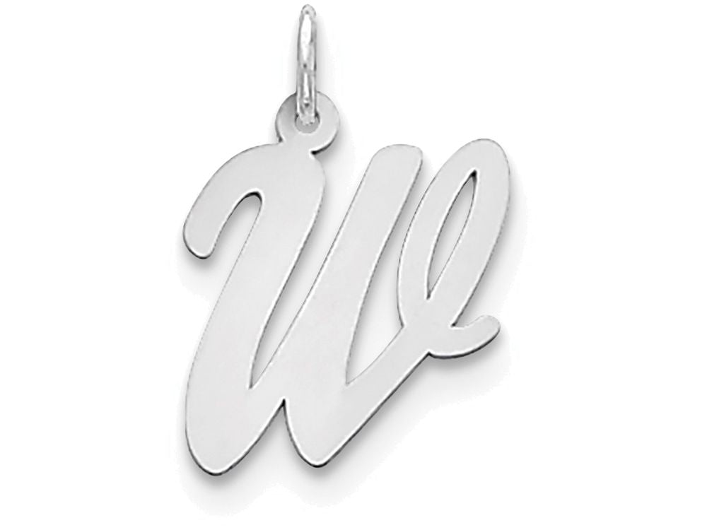 FJC Finejewelers Sterling Silver Large Script Initial W Charm