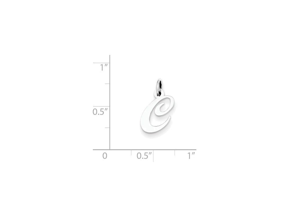 FJC Finejewelers Sterling Silver Small Fancy Script Initial C Charm