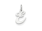 FJC Finejewelers Sterling Silver Small Fancy Script Initial E Charm