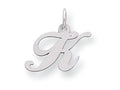 FJC Finejewelers Sterling Silver Small Fancy Script Initial K Charm