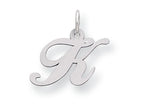 FJC Finejewelers Sterling Silver Small Fancy Script Initial K Charm