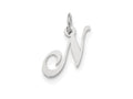 FJC Finejewelers Sterling Silver Small Fancy Script Initial N Charm
