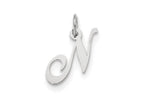 FJC Finejewelers Sterling Silver Small Fancy Script Initial N Charm