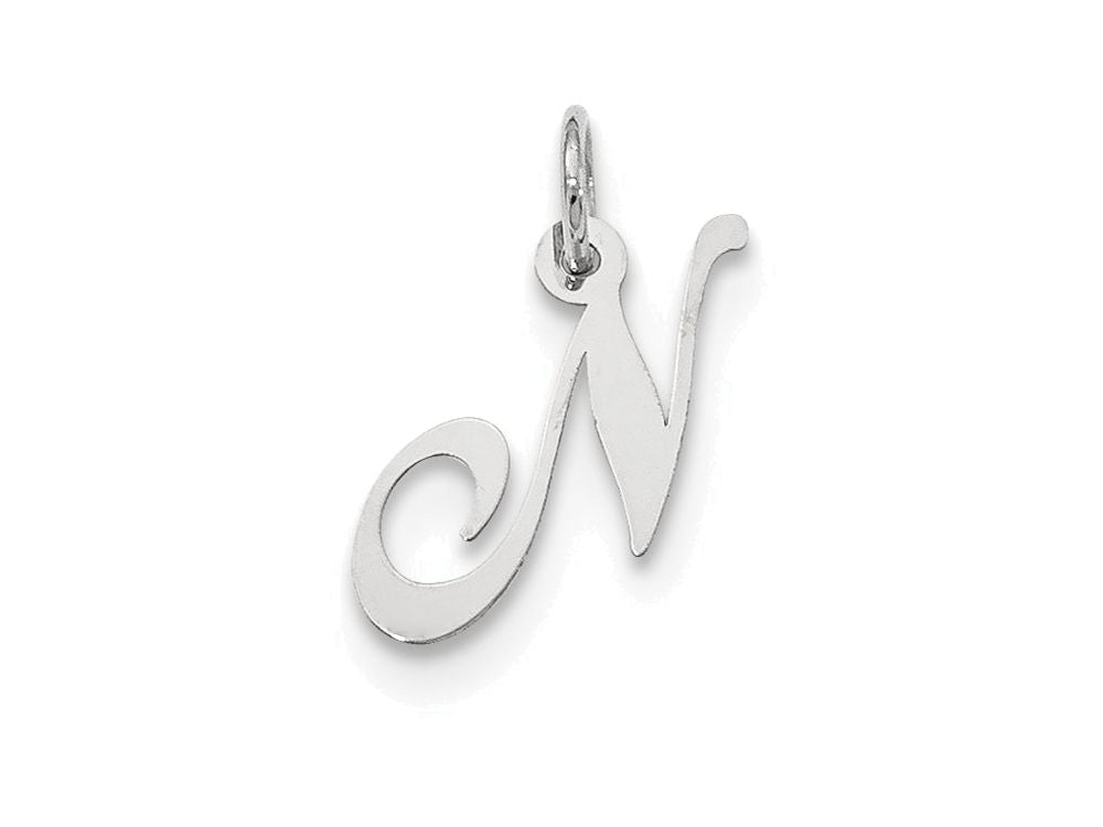 FJC Finejewelers Sterling Silver Small Fancy Script Initial N Charm