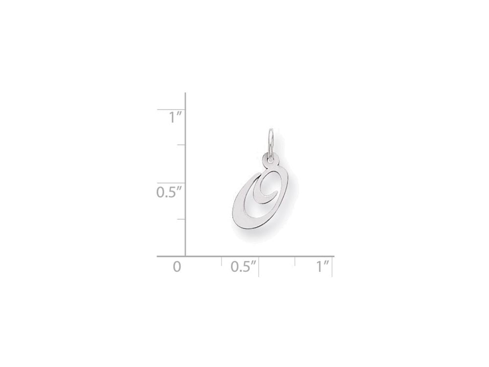 FJC Finejewelers Sterling Silver Small Fancy Script Initial O Charm