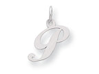 FJC Finejewelers Sterling Silver Small Fancy Script Initial P Charm