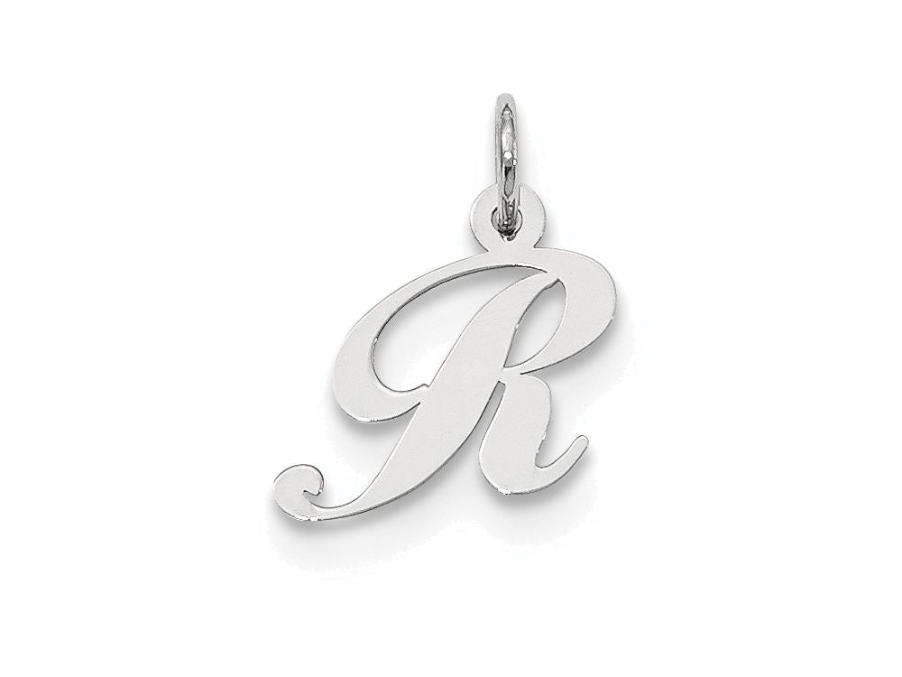 FJC Finejewelers Sterling Silver Small Fancy Script Initial R Charm