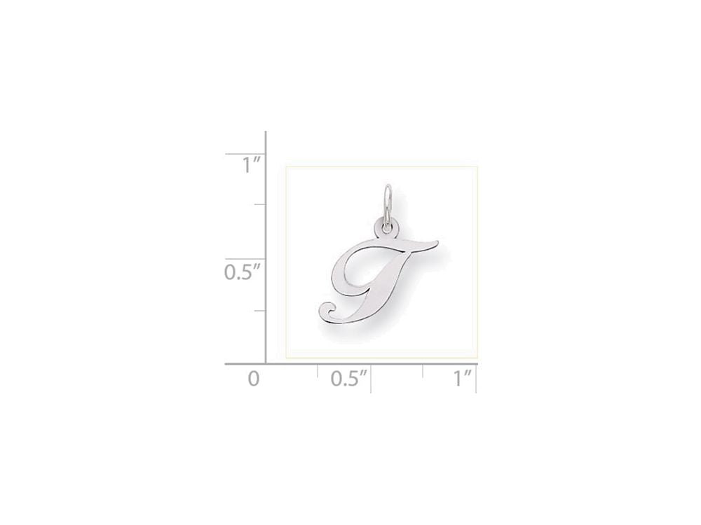 FJC Finejewelers Sterling Silver Small Fancy Script Initial T Charm