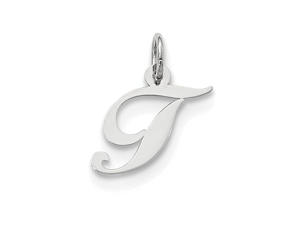 FJC Finejewelers Sterling Silver Small Fancy Script Initial T Charm