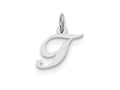 FJC Finejewelers Sterling Silver Small Fancy Script Initial T Charm