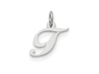 FJC Finejewelers Sterling Silver Small Fancy Script Initial T Charm