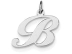FJC Finejewelers Sterling Silver Medium Fancy Script Initial B Charm