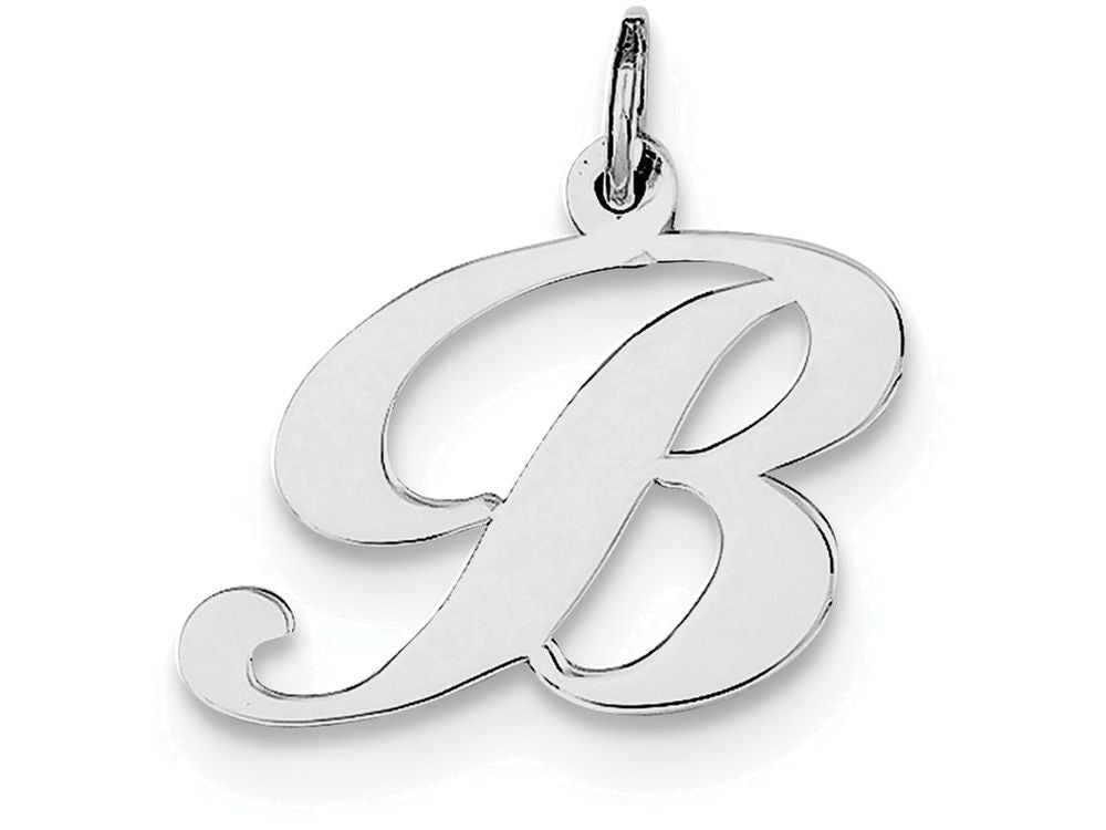 FJC Finejewelers Sterling Silver Medium Fancy Script Initial B Charm