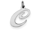 FJC Finejewelers Sterling Silver Medium Fancy Script Initial C Charm