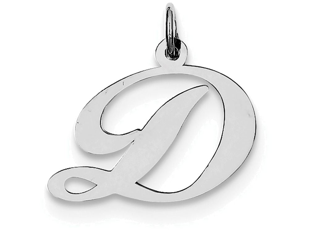 FJC Finejewelers Sterling Silver Medium Fancy Script Initial D Charm